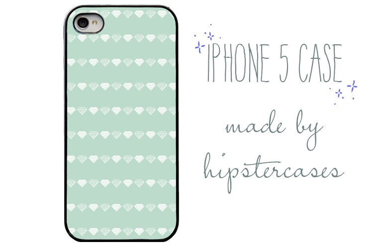Iphone 5 Case. Mint. Diamonds. iPhone 5 Mint Cover. Mine iPhone case.