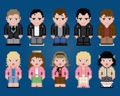Grease 2 Characters - T-Birds and Pink Ladies - Cross Stitch PDF Pattern Download