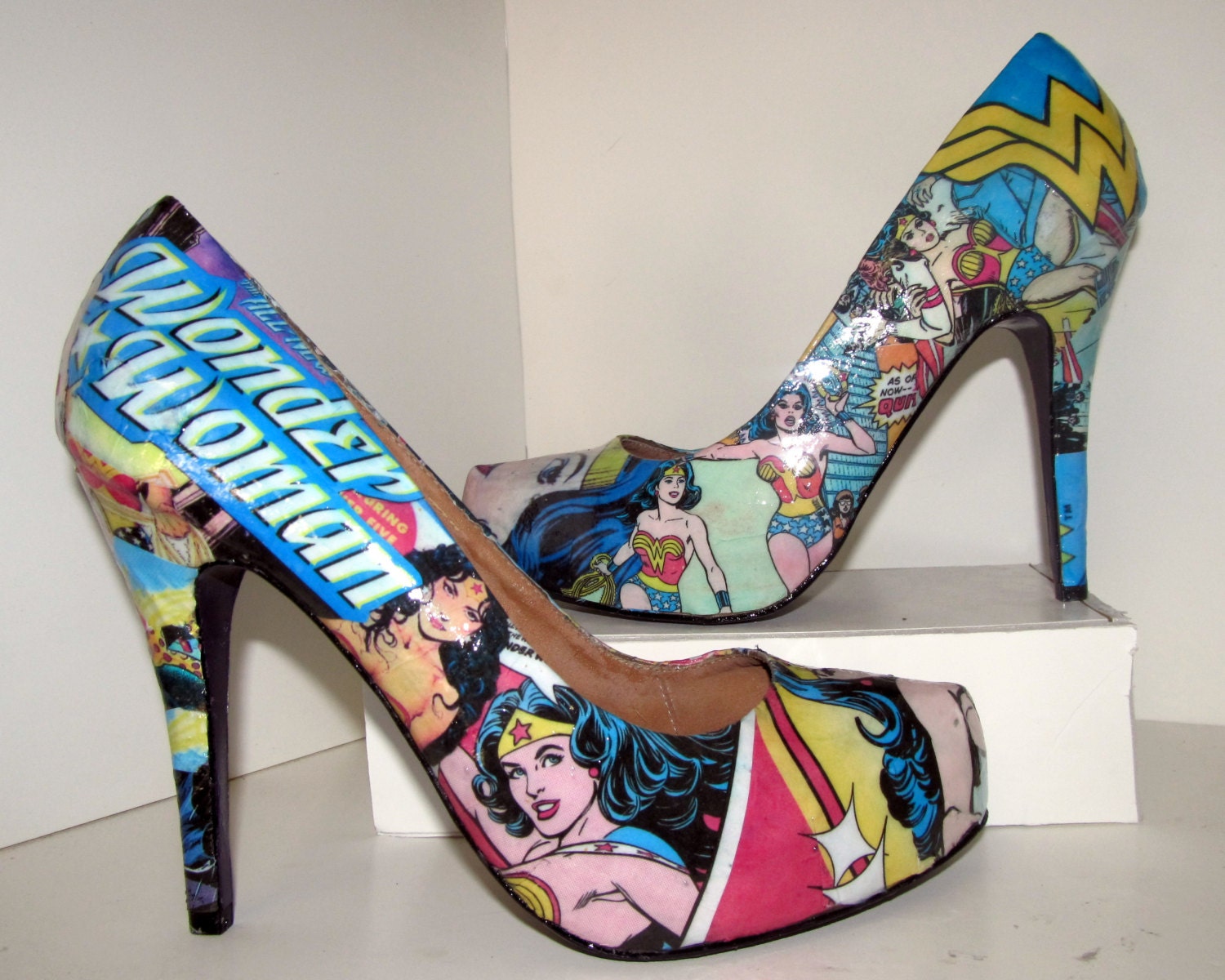 Wonder Woman Comic Book Heels - Made to Order