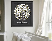 Wedding Guest Book Tree // Modern Guestbook Alternative Print Poster // Custom Wedding Signature Tree // Personalized 16" x 20" 150 Guests