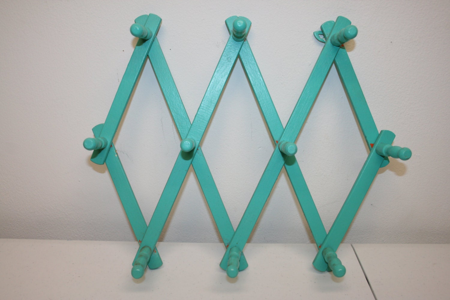 Peg rack vintage accordion rack wall hanger wall by PreciousWishes