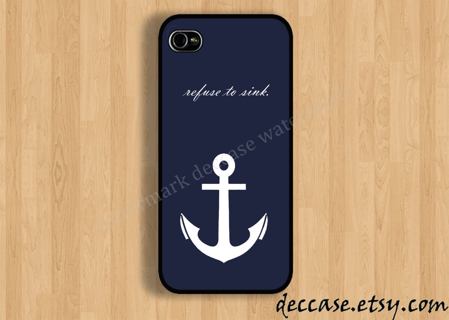 IPHONE 5 CASE White anchor on Blue text word quote iPhone 4 case iPhone 4S case iPhone case Hard Plastic Case Soft Rubber Case