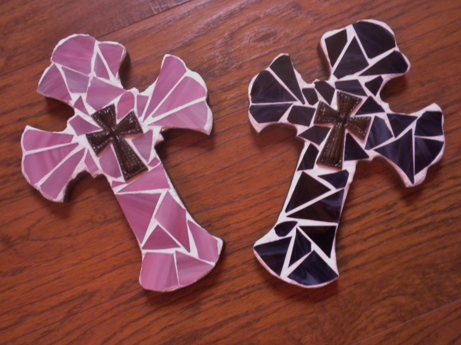 Design your own mosaic stained glass cross - size small