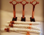 Set Of 10 Copper Wine Bottle Tiki Torch Mounting Hardware Kits - Hanging Lantern, Hurricane Lantern,  Outdoor Lighting, Oil lamp