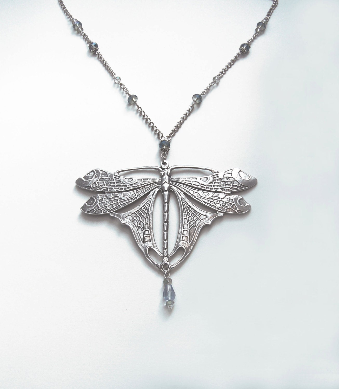 Huge Dragonfly Necklace - Art Nouveau Necklace - Statement necklace