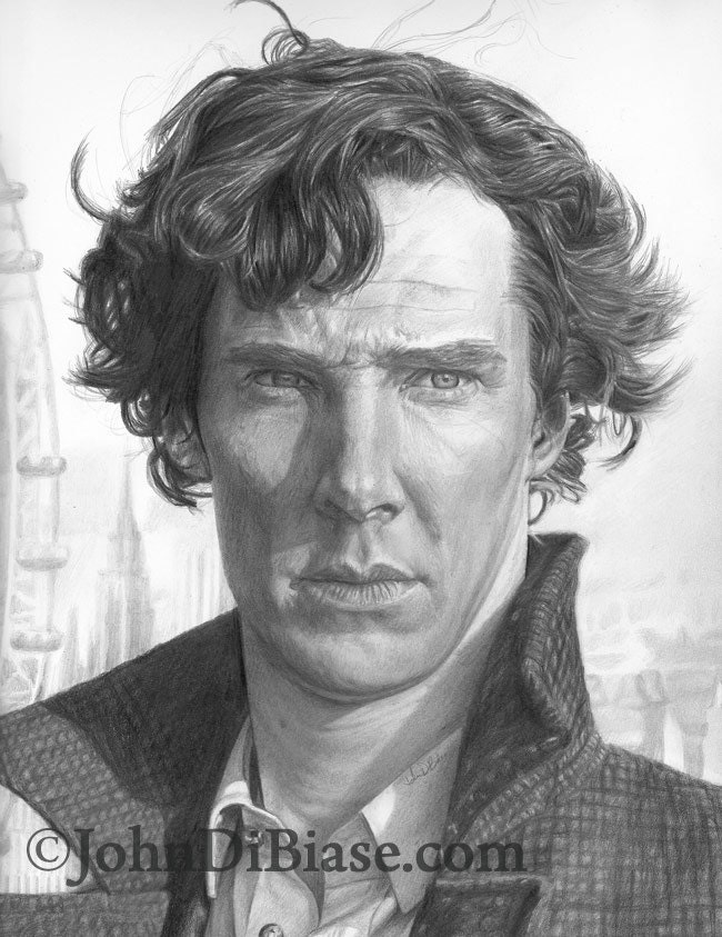 Drawing Print of Benedict Cumberbatch as Sherlock