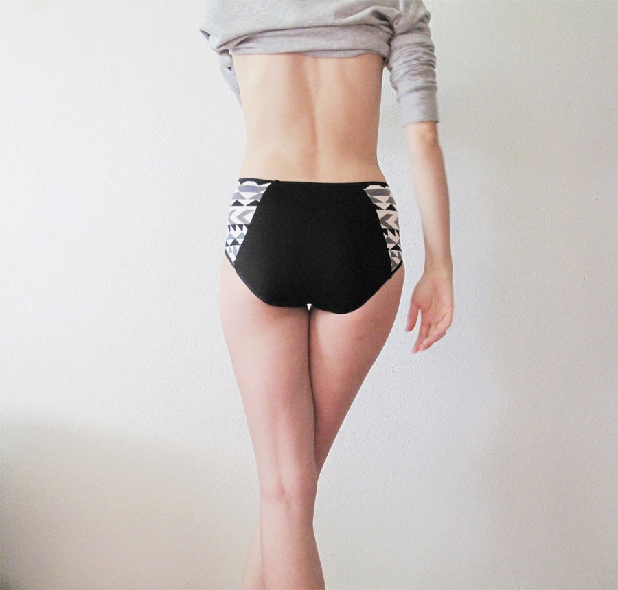 GEOMETRIC pattern High Waisted Panties by Egretta Underwear - EgrettaGarzetta