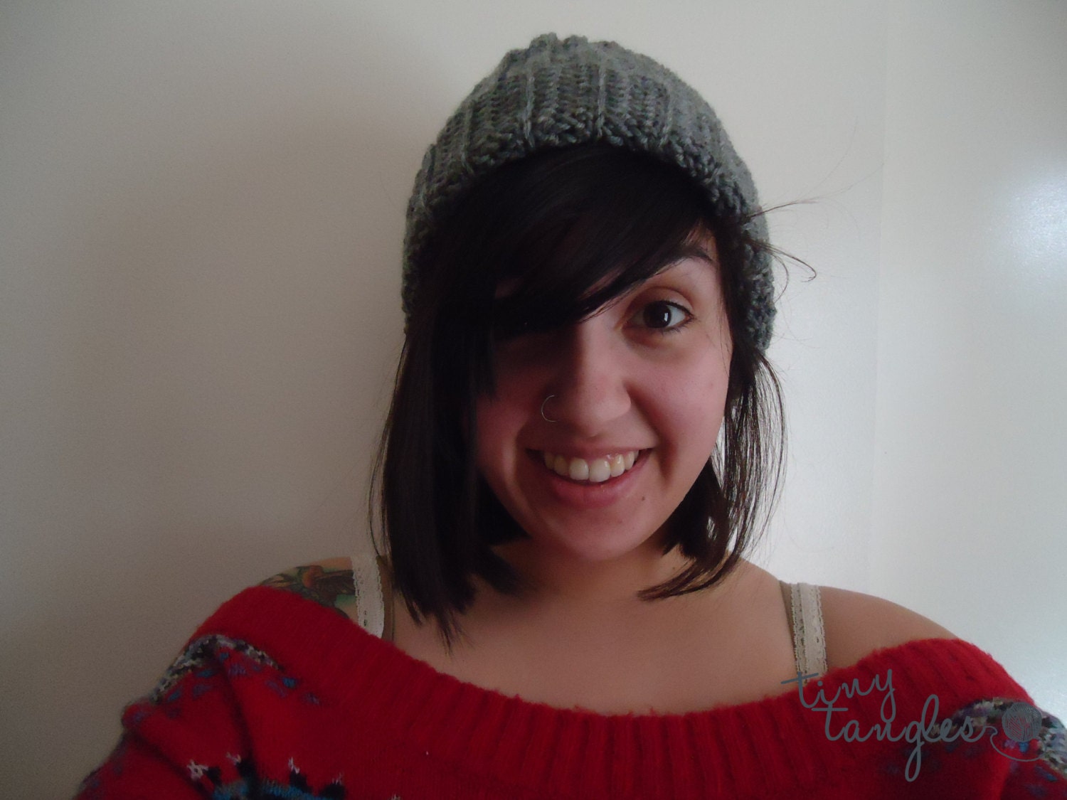 GREY Ribbed Beanie