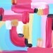 Original Abstract Painting "Ellie Saab Inspired 2013 Paint the Streets" Pinks, Mint, Blue, Black Gold