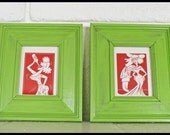 Green Apple Collection: Framed Vintage Rowdy Rhymes Illustrations