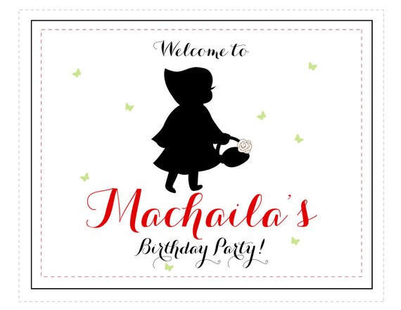 Little Red Riding Hood Inspired Printable Party Welcome Sign : Printable Party Designs by The Tiny Tiara Il_570xn
