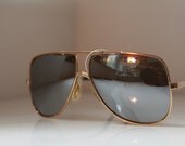 Vintage Polaroid Golden Frame Sunglasses, Aviator Frame, Mirror Lenses 4558C
