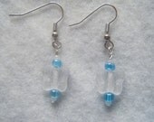 Blue and White Butterfly Earrings