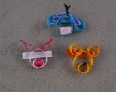 Sculpted Hundred Acre Woods: Winnie the Pooh, Piglet and Eeyore Inspired Hair Bow Hair Clip Set