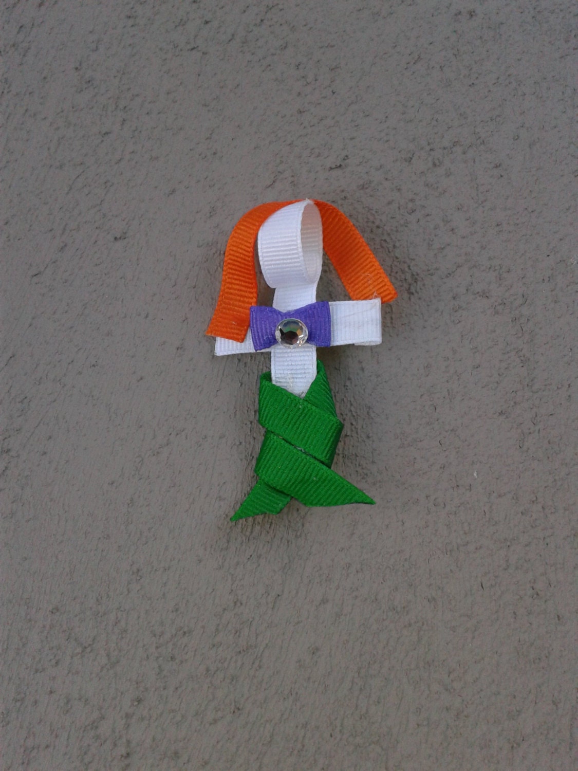 Sculpted Little Mermaid Inspired Hair Bow  Hair Clip