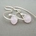 Pale Pink Baby Mama Sterling Silver Czech Glass Earrings. Modern Contemporary Dangle Earrings.