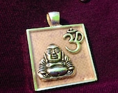 Buddha and "Ohm" Charm Necklace