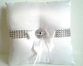 Ring Bearer Pillow Silver Bling Ring Pillow Wedding Ring Bearer Bling Ring Pillow - TheDeevaShop