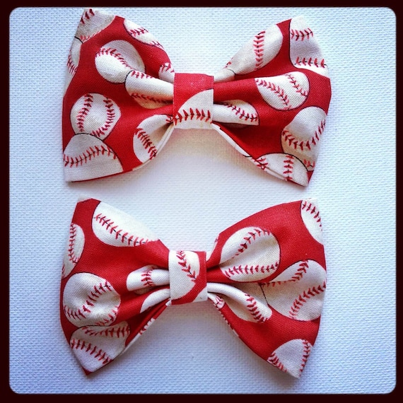Buy baseball softball headbands - Baseball/Softball print handmade fabric bow tie or hair bow