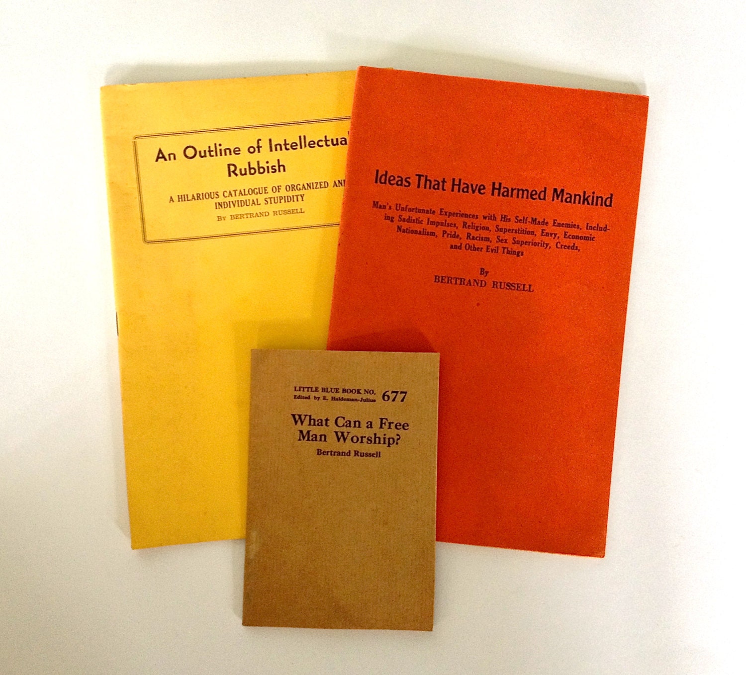 3 Antique Bertrand Russell pamphlets - 1920s to 1940s