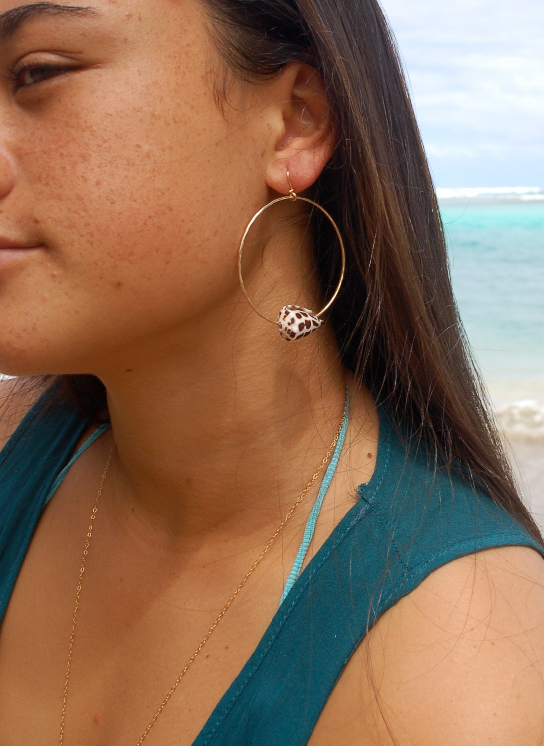 Kulapepeiao Apo Hepela- Hebrew or other cone shell hoops, double hoops, or teardrop earrings