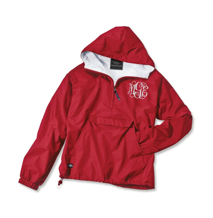 Monogrammed Women's Pullover 1/4 Zip Lined Wind/Rain Jacket