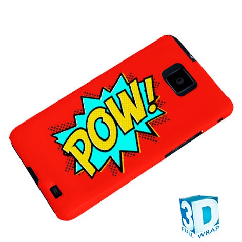 POP ART POW Red Samsung Galaxy S2 i9100 High Gloss Phone Cover Case Photo Quality - 3D Full Wrap Design