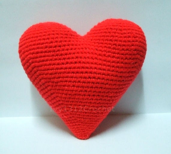 Big Red Heart 6.1" - Amigurumi crochet doll toy Home decoration birthday anniversary gift - Gift for Valentine's and Mother's Day