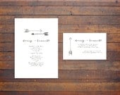 Hand Painted Arrow Wedding Invitation