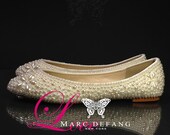 Floral Motifs Luxury Ivory Flats