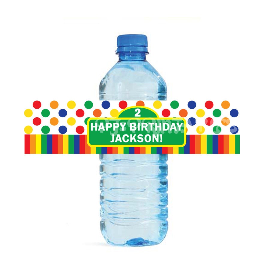 Sesame Street themed Primary Water Bottle Labels - Customized Digital File Il_170x135