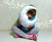MR SLEEPY MOON - White Pillow Cushion Baby Nursery Kids Bedroom Home Decoration