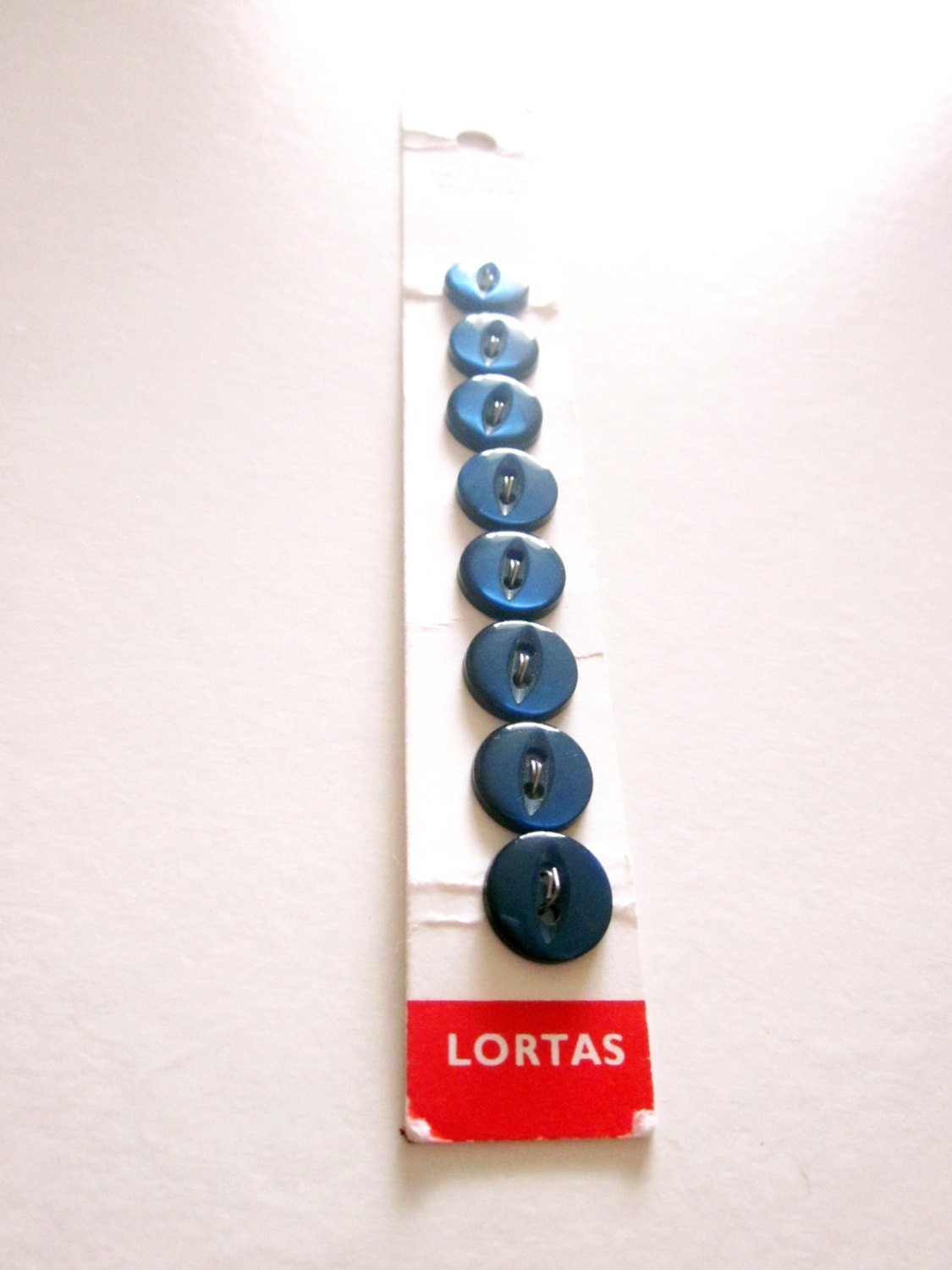 8 Vintage 1980s Blue Fisheye Pearl Buttons