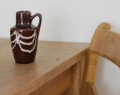 Vintage Scheurich West German Handled Vase Small Cute Retro 405-13,5 Brown Mid Century