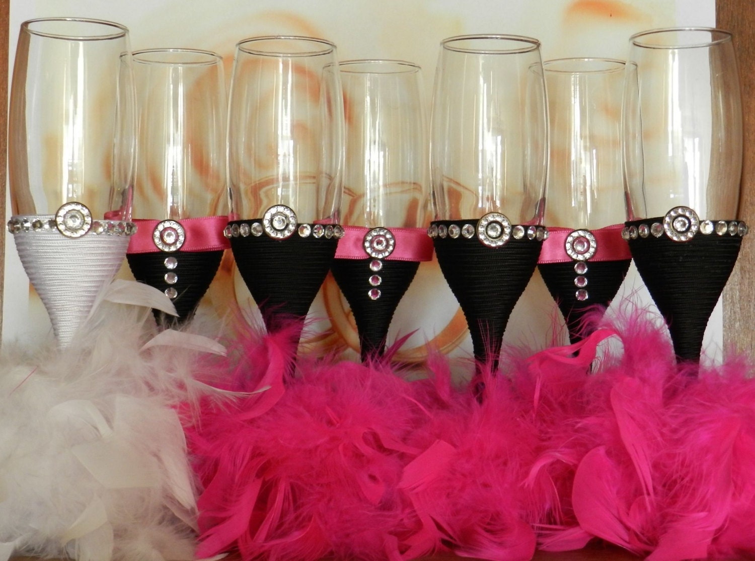Hand made wedding glasses 1 pair of two glasses