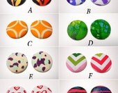 Button Earrings - Colorful Abstract Prints