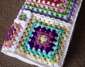 BabyLove Brand Gelato Baby blanket gift 36" sq. size Granny square perfect for Child/children nursery bedroom color/size custom handmade