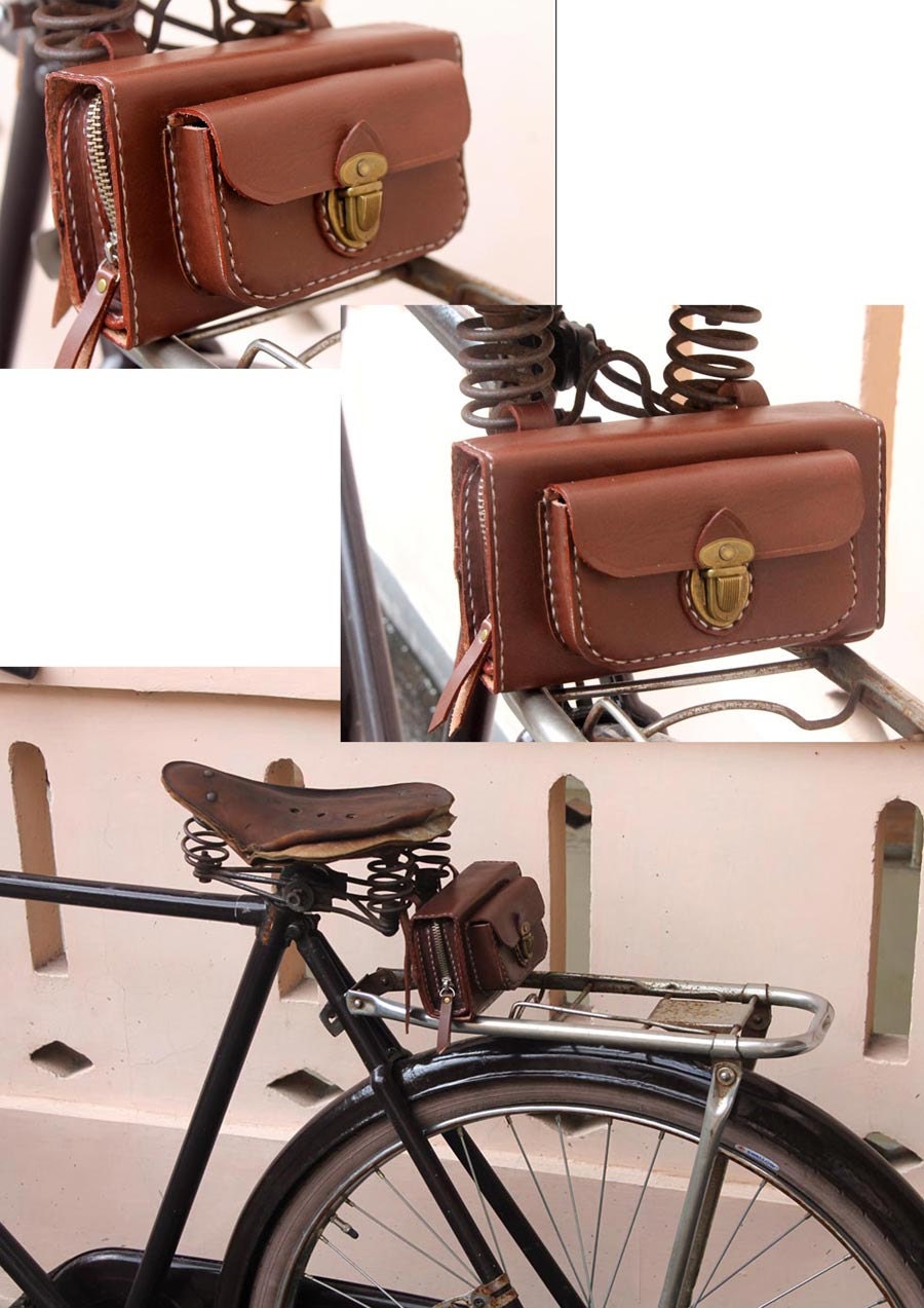 Handmade bicycle leather toolsbag/saddle bag/seatbag
