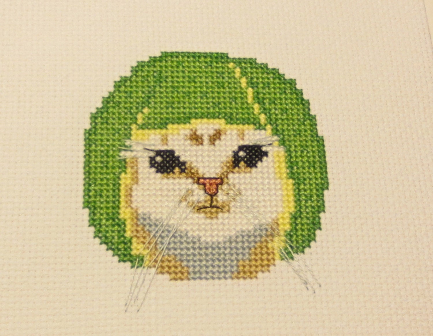 Cross stitch pattern of Lime Cat meme