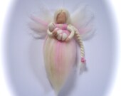 Fairy with Baby, Needle Felted, Elf ,Waldorf,Guardian Angel.