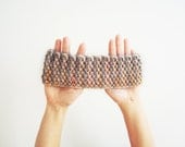 Knit headband for women - soft and warm ear warmer with button