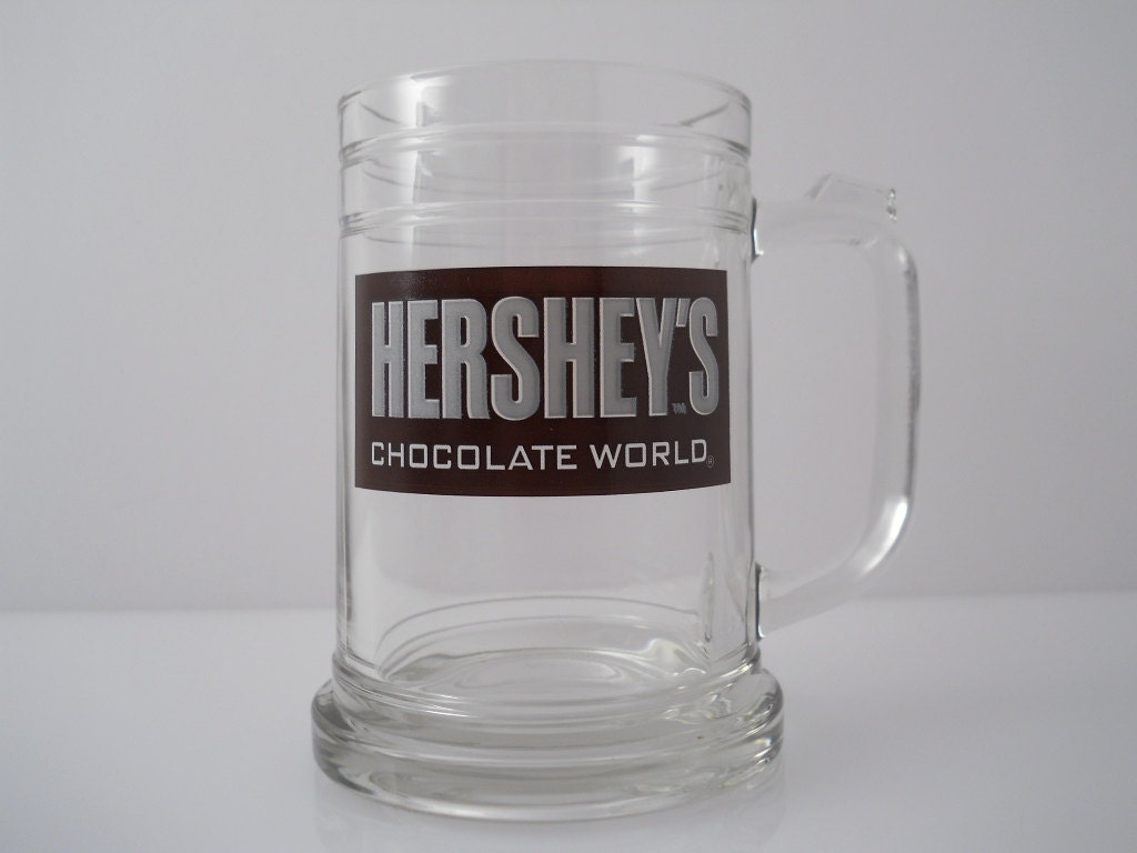 Hersheys Chocolate World ACL Glass Stein Mug c 1980s