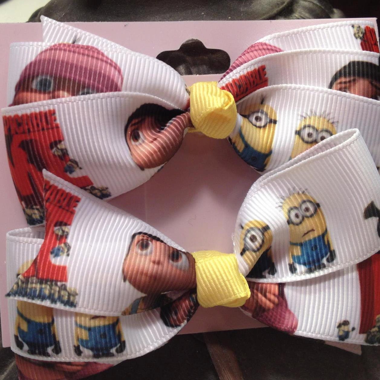OMG that DespicableME  PIGGY set-pig tail set bows-baby bow- girls bow-basic bows-boutique bow-mini boutique hair bows