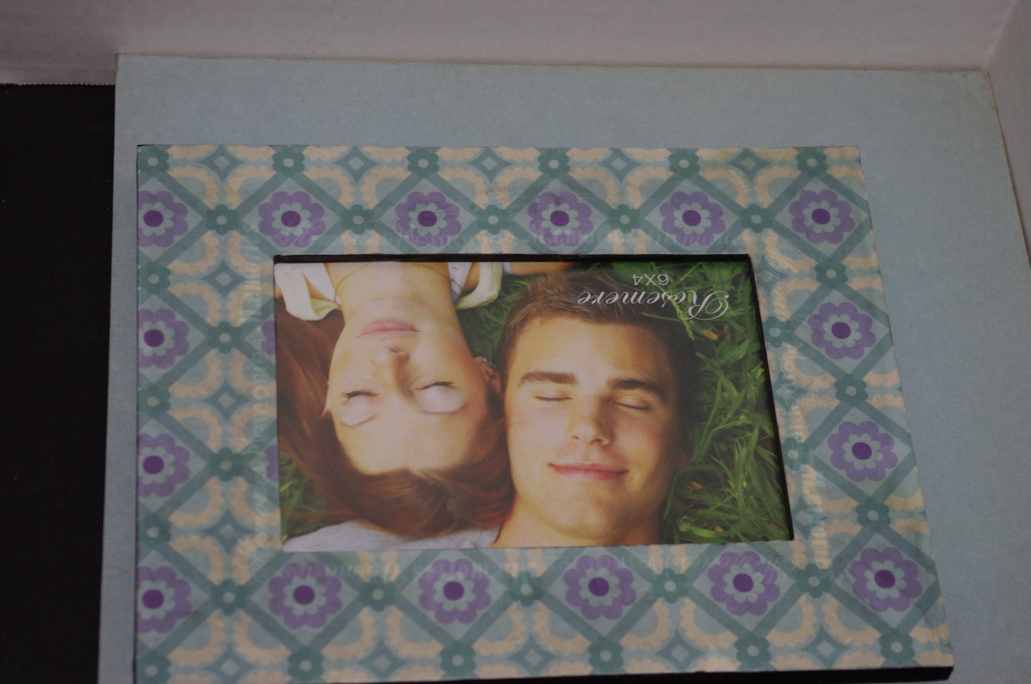 Decoupaged Frame (blue pattern)