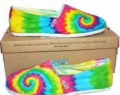 TOMS Tie Dye Shoes - hand dyed and custom made-  by One Great Thing-