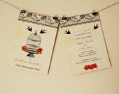 Vintage lace, roses and birdcage, DIY Printable Wedding Invitation Il_170x135