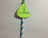 Set Of 12 Nautical Themed Party Straws, Nautical Bithday, Dinner Parties, Nautical Baby,Anchors,Helm,Life Preserver