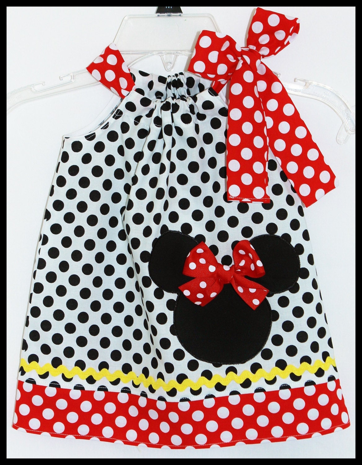 NEW Super Whimsical Polka dot Minnie Mouse  applique Dress