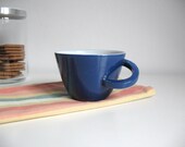 Ceramic mug Ocean blue Glazed cup Breakfast mug Original handle - ready to ship