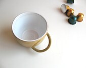 Mustard Mug Glazed Unique ceramics Coffee mug Breakfast Desert Tea White Mustard Yellow - made to order